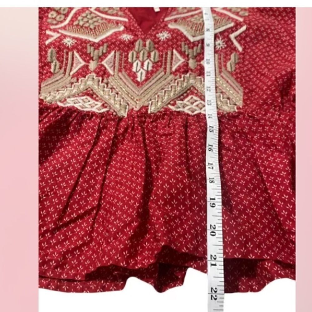 Anthropologie  Keira Embroidered Peplum Long sleeve blouse •sold out• - Picture 7 of 9